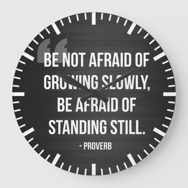 Grande Horloge Ronde Proverbe - Mots Motivationnels - Croissance Toujou (Recto)