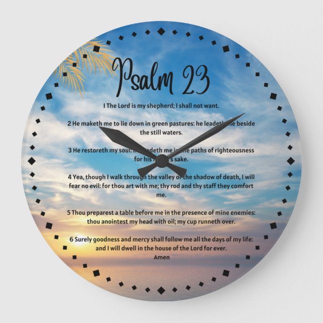 Grande Horloge Ronde Psalm 23 Prayer large clock (Recto)