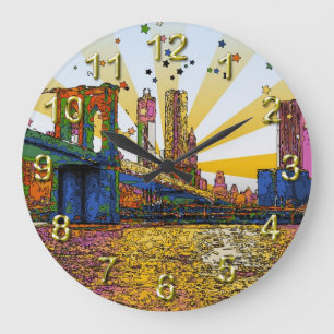 Grande Horloge Ronde Psychedelic New York City : Brooklyn Bridge, WTC #