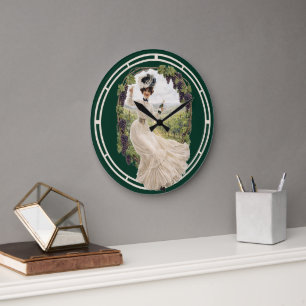 Grande Horloge Ronde Publicité Art Nouveau d'époque victorienne pour du