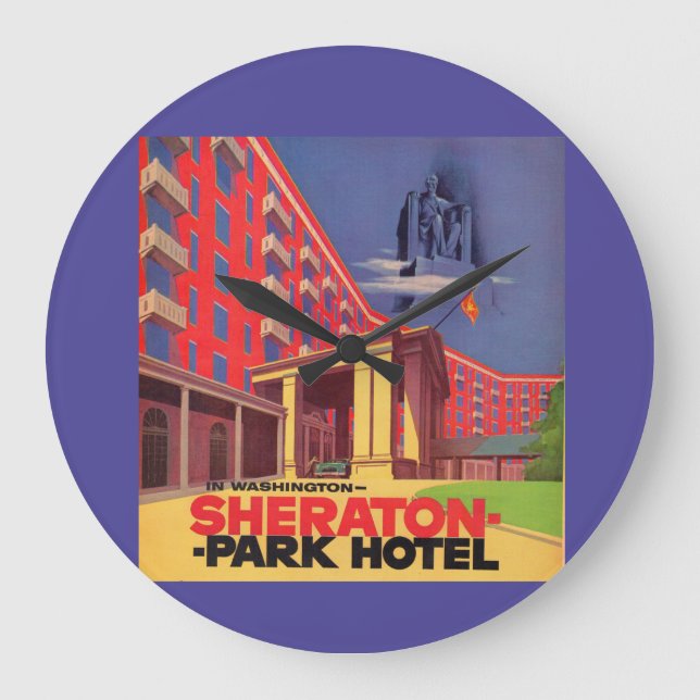 Grande Horloge Ronde Publicité pour l'hôtel Sheraton Park des années 19 (Recto)