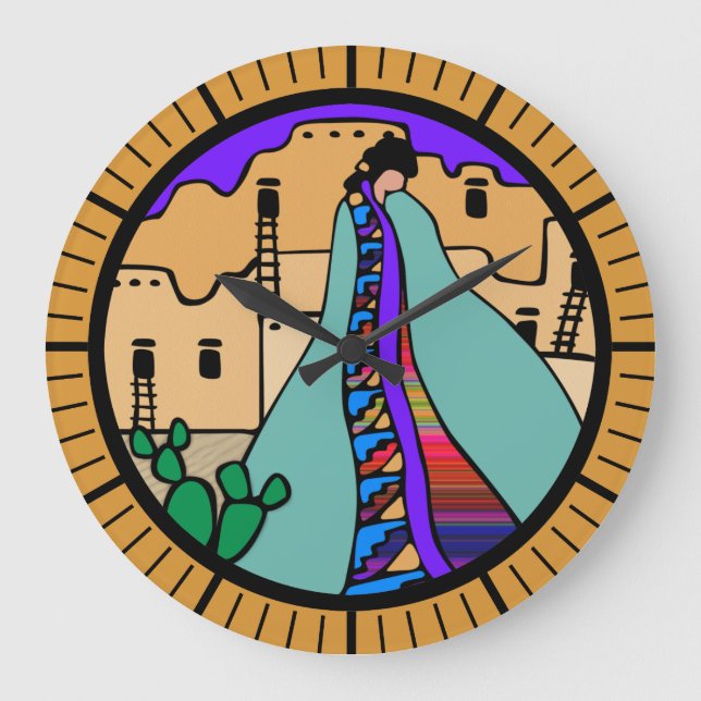 Grande Horloge Ronde Pueblo Native American Southwest Design (Recto)