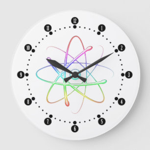 Grande Horloge Ronde Puissance scientifique colorée Atom