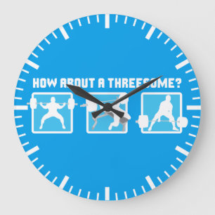 Grande Horloge Ronde "Puissance se soulevant" - accroupissez-vous,