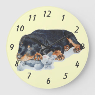 Grande Horloge Ronde puppy cuddling teddy bear rottweitweidog wristwatt