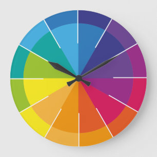 Grande Horloge Ronde Puristique arc-en-ciel