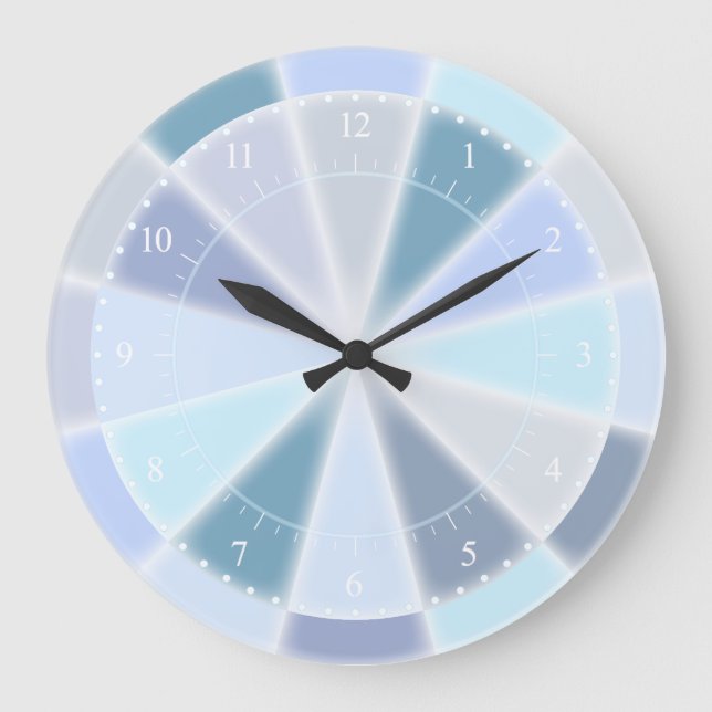Grande Horloge Ronde Purple Bleu Pâle et Aqua Elegant Glow (Recto)