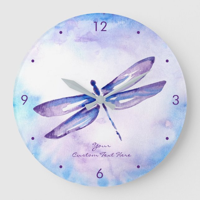 Grande Horloge Ronde Purple Dragonfly Clocks and Unique Home Venin (Recto)