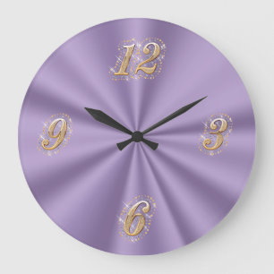 Grande Horloge Ronde Purple Satin Wall Clock