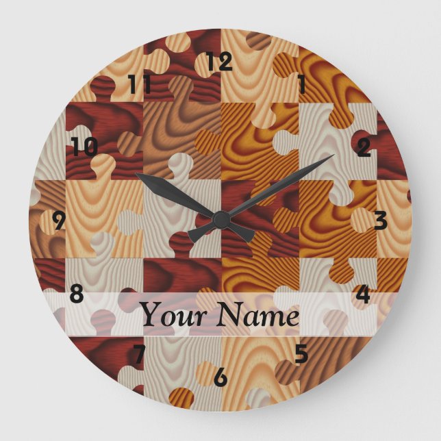 Grande Horloge Ronde Puzzle en bois (Recto)