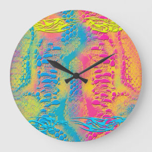 Grande Horloge Ronde PYTHON - moderne fractale décorative -