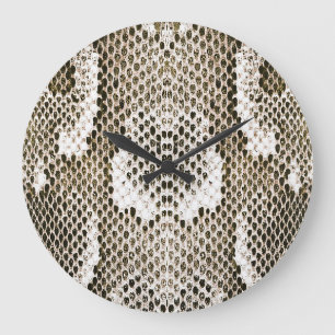 Grande Horloge Ronde Python Skin : Design Motif animal