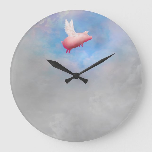 Grande Horloge Ronde quand les porcs volent l'horloge (Recto)