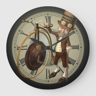 Grande Horloge Ronde Quart de penny de penny de Steampunk