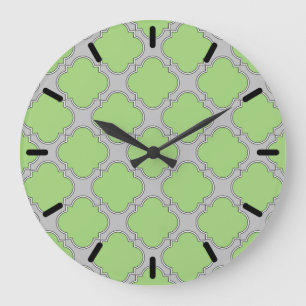 Grande Horloge Ronde Quatrefoil vert