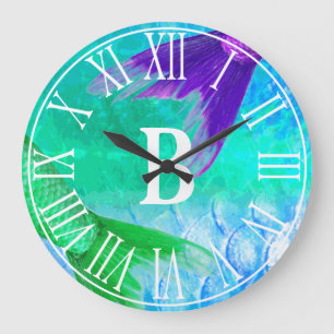 Grande Horloge Ronde Queues et échelles de sirène Monogramme
