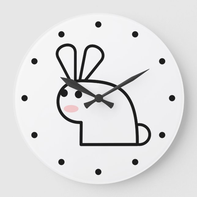 Grande Horloge Ronde Rabbit blanc (Recto)