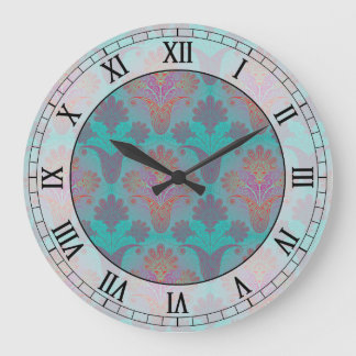 Grande Horloge Ronde radio turquoise and magenta damask