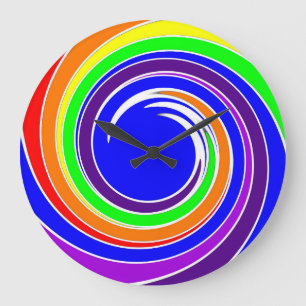 Grande Horloge Ronde Rainbow Colors wall Clock