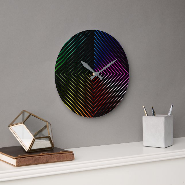 Grande Horloge Ronde Rainbow Prism On Black (Bureau)