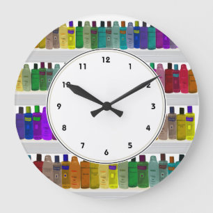 Grande Horloge Ronde Rainbow Soap Bottles Colorful bathroom clock