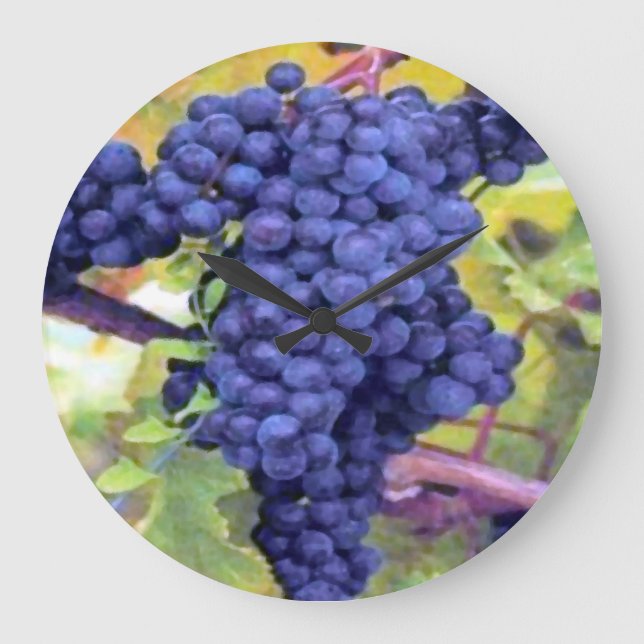 Grande Horloge Ronde Raisins sur la vigne (Recto)