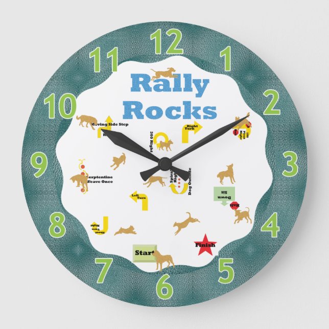 Grande Horloge Ronde Rallye Rocks Chiens (Recto)