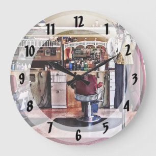Grande Horloge Ronde Raseur-coiffeur avec le support de manteau