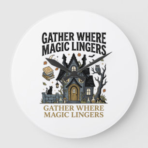 Grande Horloge Ronde Rassemblement de la maison hantée d'Halloween