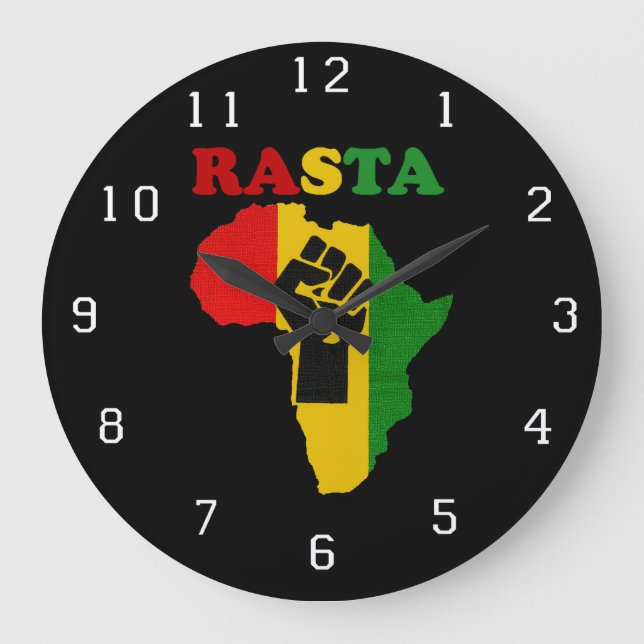Grande Horloge Ronde Rasta Black Power Fist (Recto)