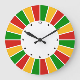 Grande Horloge Ronde RASTAFARI BOUTON DRAGON RAYS + votre signe ou votr