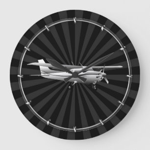 Grande Horloge Ronde Rayon de soleil classique de silhouette de Cessna