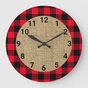Grande Horloge Ronde Red and Black Buffalo Plaid