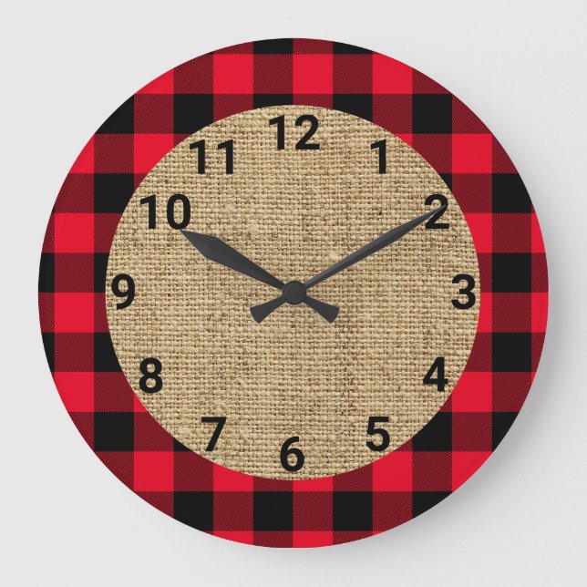 Grande Horloge Ronde Red and Black Buffalo Plaid (Recto)