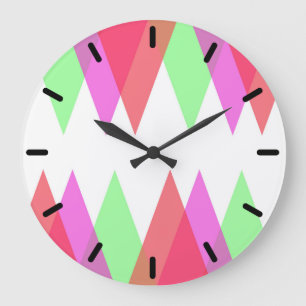 Grande Horloge Ronde Red and green triangles