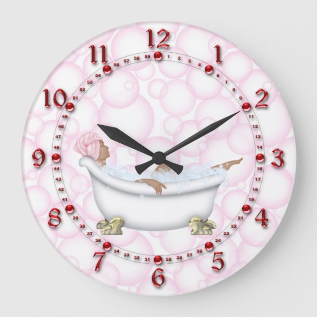 Grande Horloge Ronde Red Bathroom Shiny (Recto)
