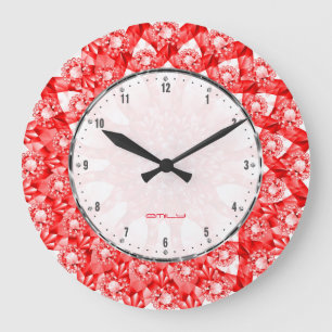 Grande Horloge Ronde Red Color Diamonds