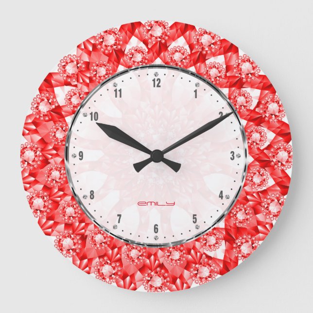 Grande Horloge Ronde Red Color Diamonds (Recto)