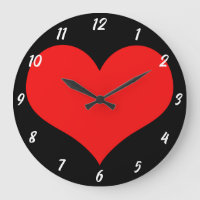 Red Heart Motif Black Cute Valentine's Day Cadeau