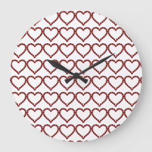 Grande Horloge Ronde Red Ruby Gemstone Heart