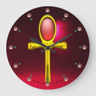 Grande Horloge Ronde RED TALISMAN, Ruby Gemstones, Noir