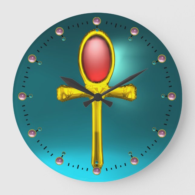 Grande Horloge Ronde RED TALISMAN, Ruby Gemstones, Turquoise Blue (Recto)