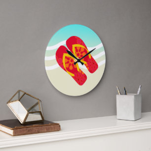 Grande Horloge Ronde Red Yellow Blue Summer