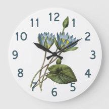 Redoute bleu Lotus Floral Watercolor