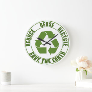 Grande Horloge Ronde Réduire la réutilisation du recyclage