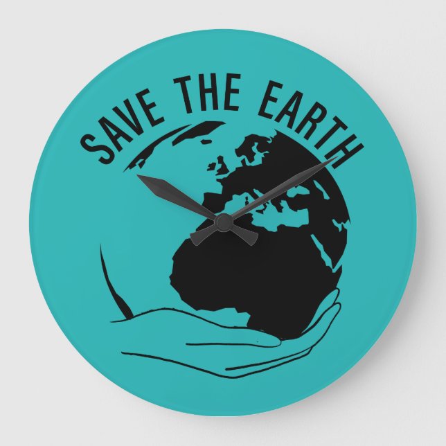 Grande Horloge Ronde Réduire la réutilisation recycler sauver la terre (Recto)