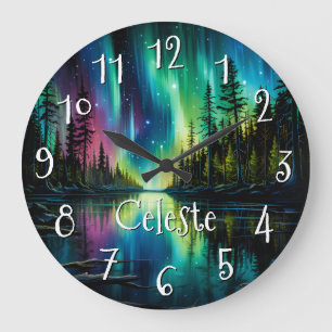 Grande Horloge Ronde Réflexion de l'arc-en-ciel sur l'eau