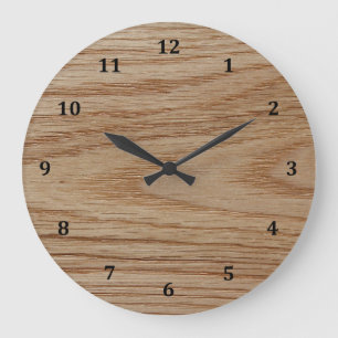 Grande Horloge Ronde Regard de grain en bois de chêne
