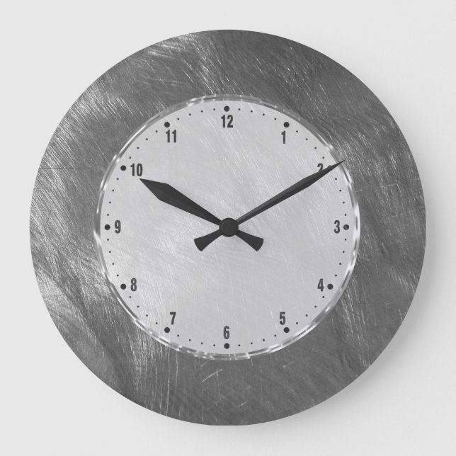 Grande Horloge Ronde Regard en acier inoxydable 3 de conception (Recto)
