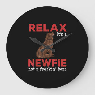 Grande Horloge Ronde Relax Cute newfoundland